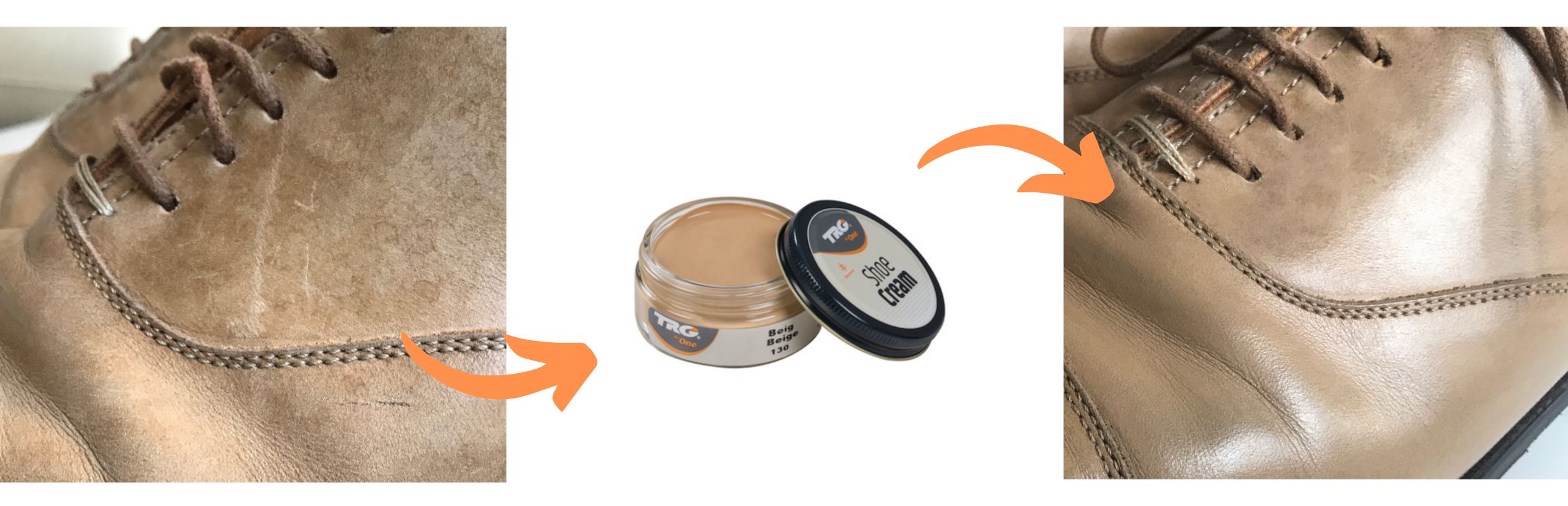 beżowe pasty do butów Shoe Cream TRG the one
